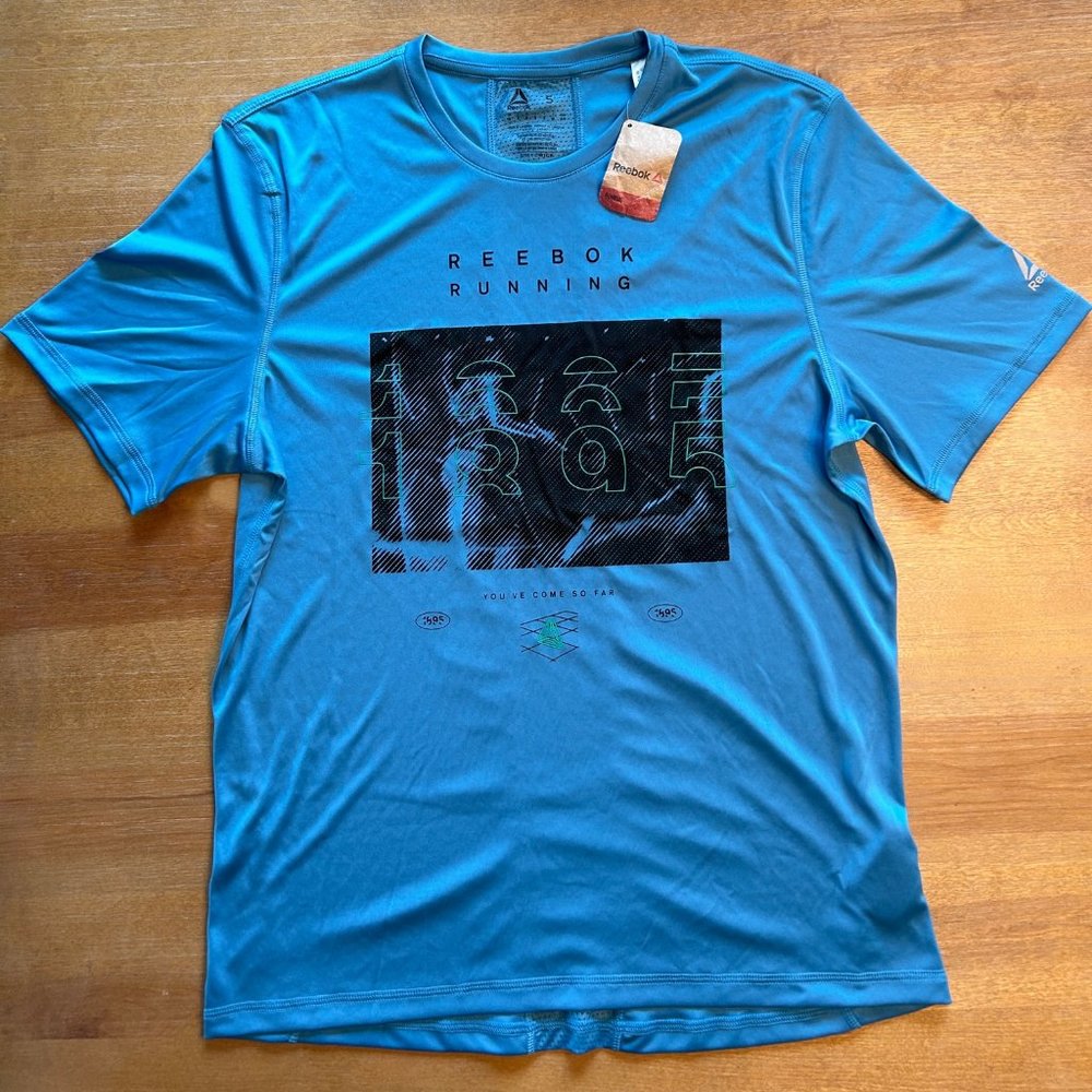 Reebok Running Crew Tee - Cyan - Mens S  - SpeedWick